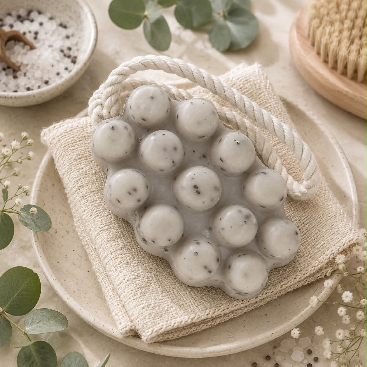 Savon de massage exfoliant - graine de kiwi